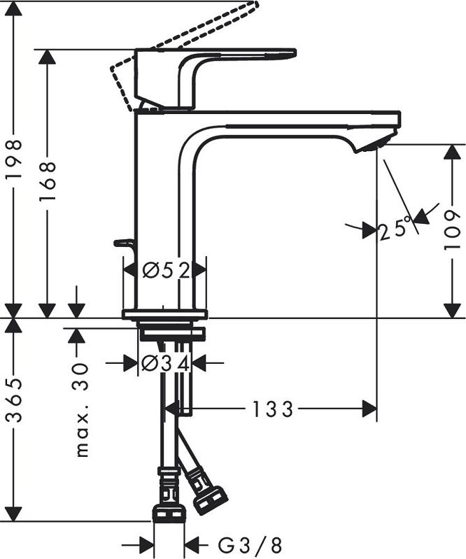 Смеситель для раковины Hansgrohe Rebris S 72519000, хром