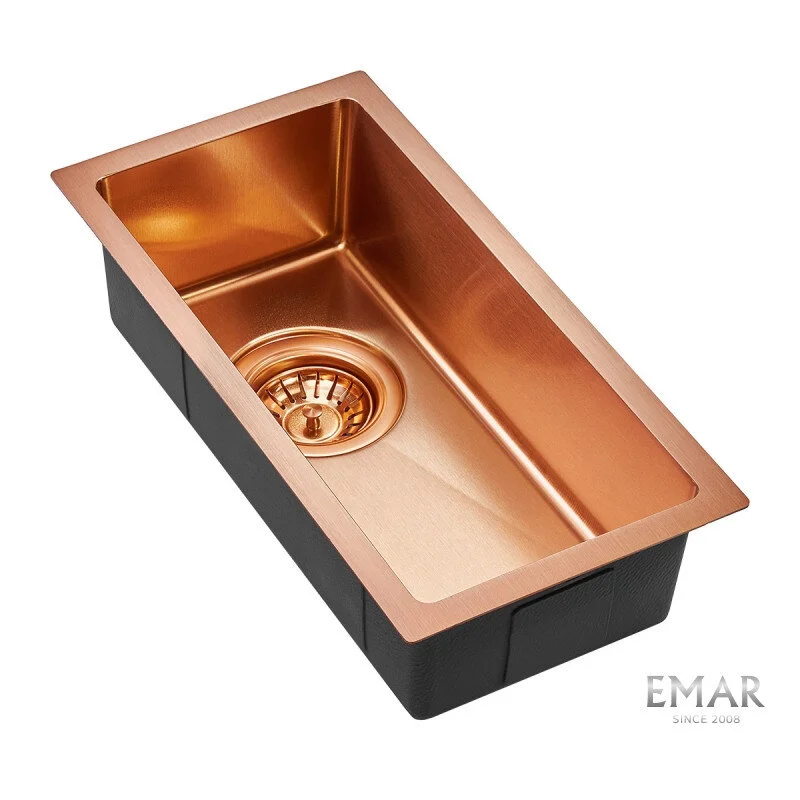 Глянцевая кухонная мойка EMAR EMB-126A PVD Nano Coppery