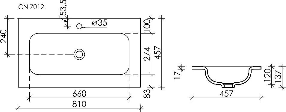 Раковина Ceramica Nova Element 81 CN7012, белый