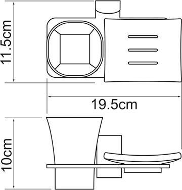 Держатель стакана и мыльницы Wasserkraft Exter 5226