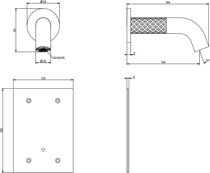 Электронный смеситель для раковины Gessi 316 Intreccio 54114#239, steel brushed