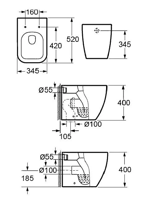 Приставной унитаз Imex Legend CB10100 под встроенный бачок