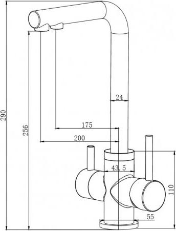 Смеситель для кухонной мойки Oulin OL-8021, сатин