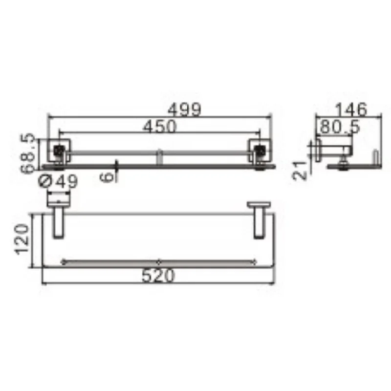 Полка CeramaLux Venezia 88611-1 хром