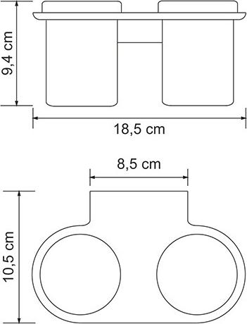 Двойной стакан WasserKRAFT Kammel K-8328D, хром