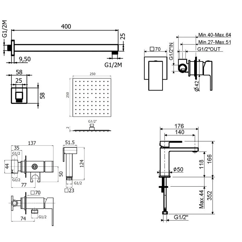 Смеситель для душа Plumberia Selection Tag KITZTG01NO53 черный