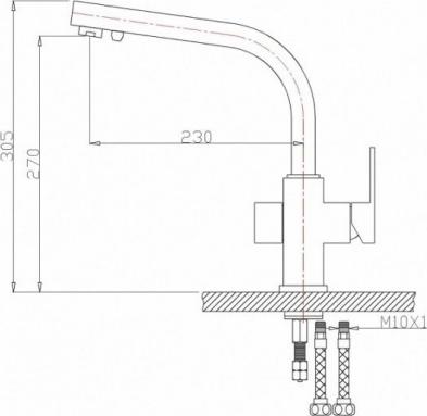 Смеситель Zorg Sanitary ZR 311 YF- КВАРЦ для кухонной мойки