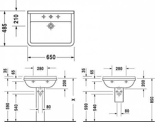 Раковина Duravit Starck 3 0300650000 65 см