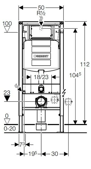 Инсталляция Geberit 111.300.00.5, с безободковым унитазом Creo Ceramique Avignon AV1100MB, сиденье микролифт, черный матовый, комплект