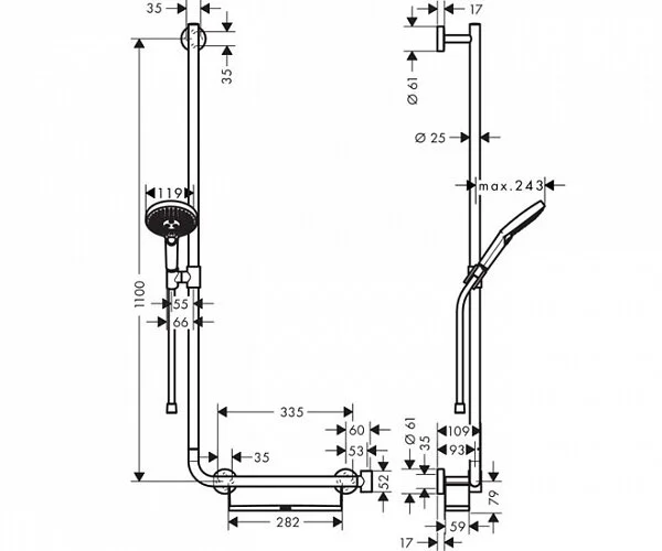 Душевой гарнитур Hansgrohe Raindance Select S 26325400 хром, белый