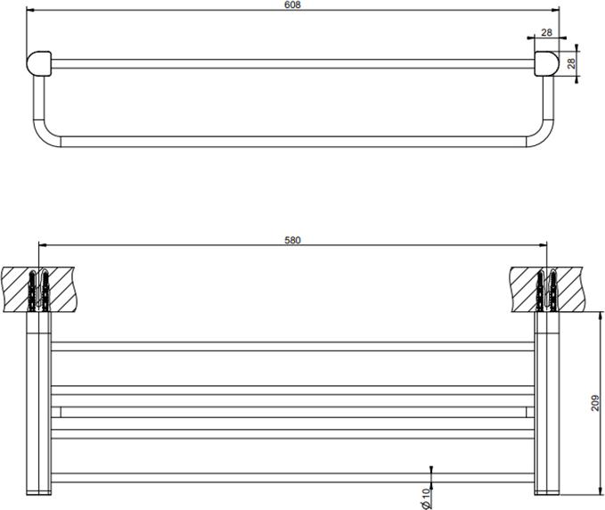 Полка для полотенец Gessi Rilievo 59407#299, черный