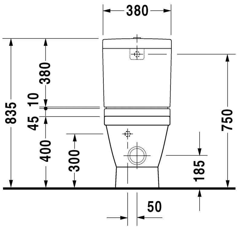 Чаша напольного унитаза Duravit 2nd floor 2106090000