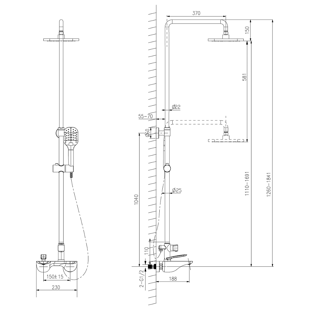 Душевая система Lemark Bellario LM6862C хром