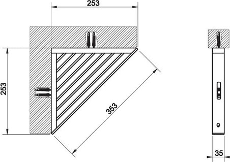 Полка угловая Gessi Rettangolo 20861#031, хром