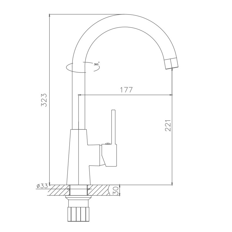 Смеситель для кухни Haiba HB70074 хром