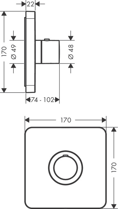 Термостат для душа Axor ShowerSelect 36711800, сталь