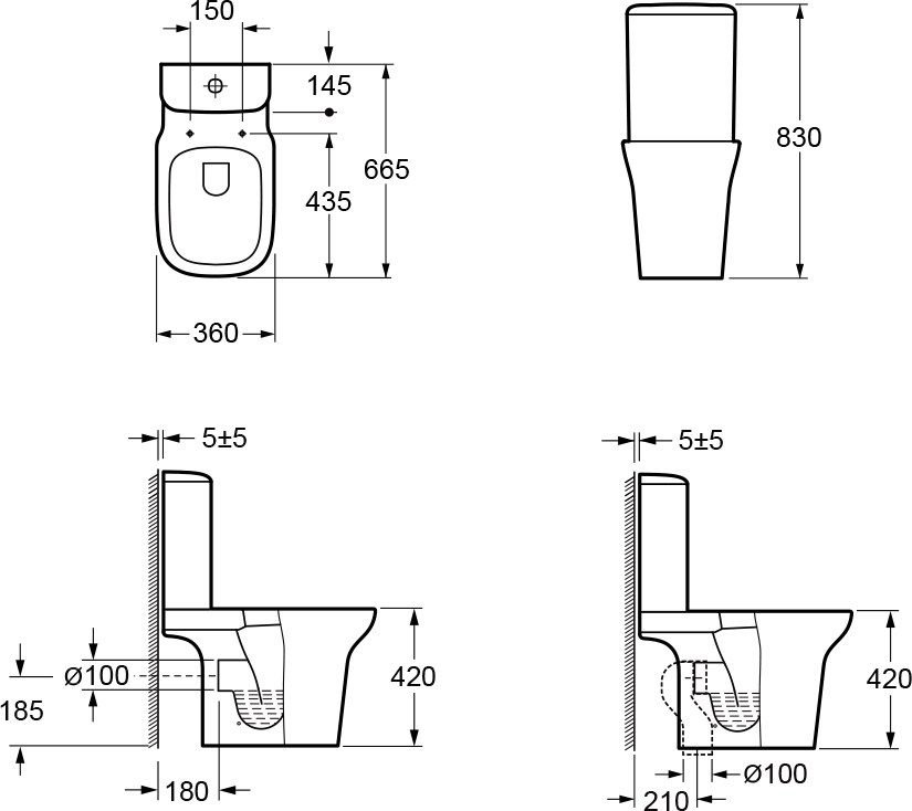 Унитаз Grossman Classic GR-N3012C напольный из 3 мест