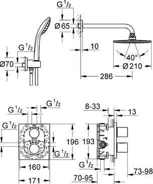 Душевой комплект Grohe Grohtherm 3000 Cosmopolitan 34408000