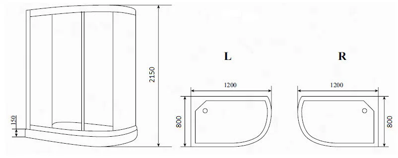 Душевая кабина Timo Eco TE-0702 P L