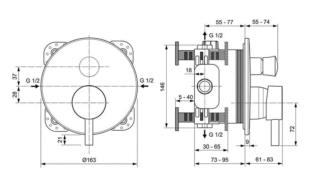 Смеситель для ванны с душем Ideal Standard Ceraline A7389AA хром