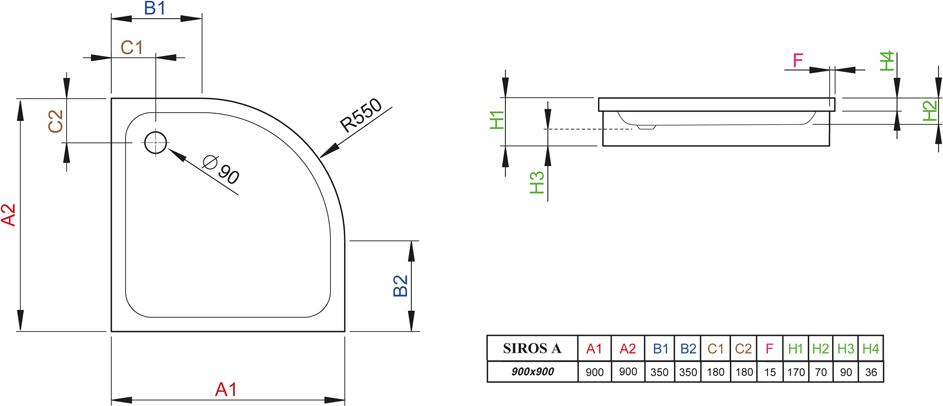 Поддон для душа Radaway Siros A900