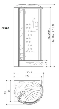 Душевая кабина Jacuzzi Flexa 9447-006A Sx/9447-008A Dx