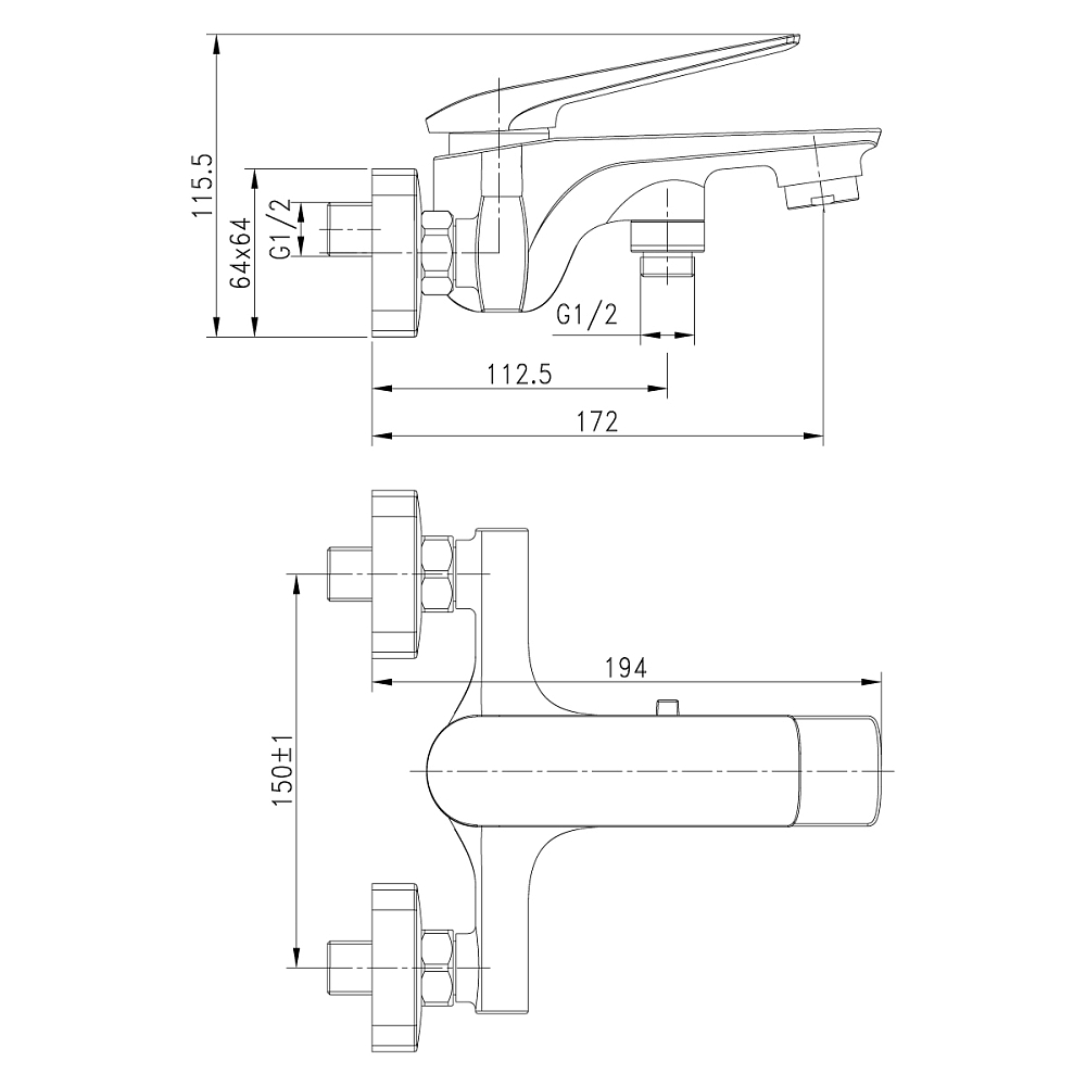 Смеситель для ванны Lemark Allegro LM5914CW хром, белый