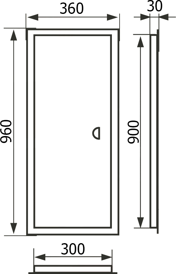 Настенный люк Evecs ЛТ3090Мп/э 36x96