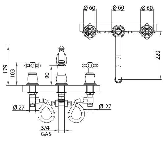 Смеситель для ванны Bandini Antica 606640PN0 хром