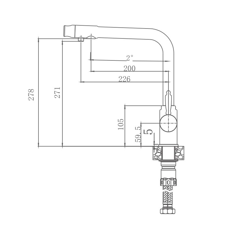 Смеситель для кухни Haiba HB70301 сталь