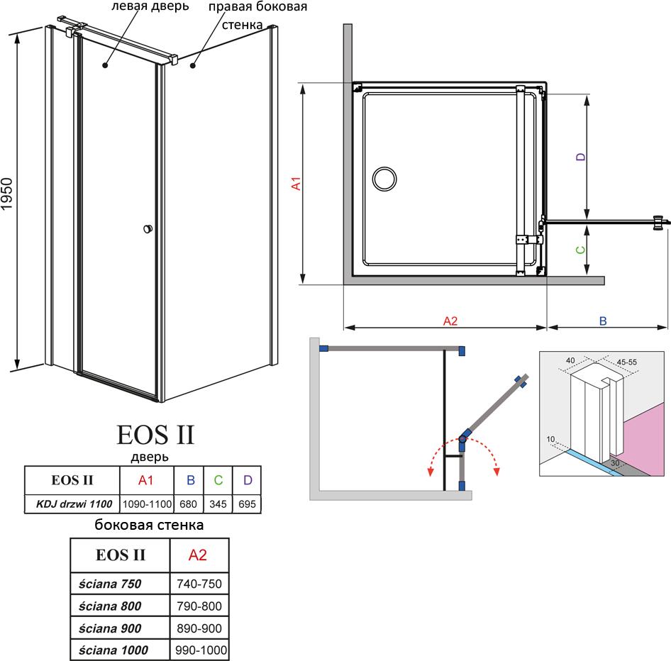 Душевой уголок Radaway EOS II KDJ 110 L