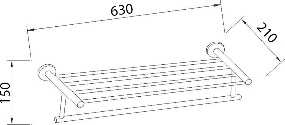 Полка для полотенец Sapho Samba SB114, хром