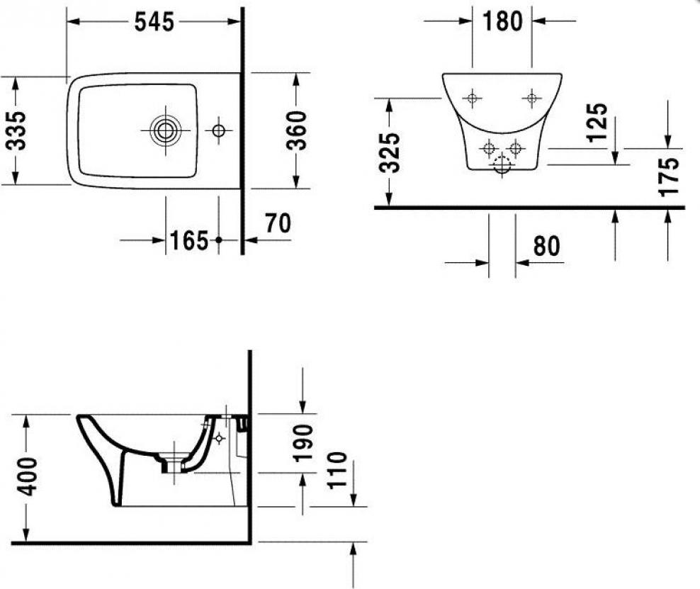 Подвесное биде Duravit PuraVida 2247150000