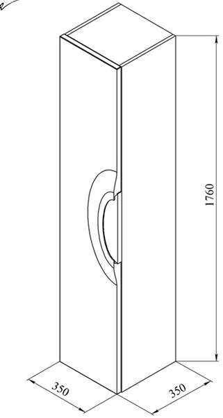 Шкаф-пенал De Aqua Виктория 166890 RAL9005 черный