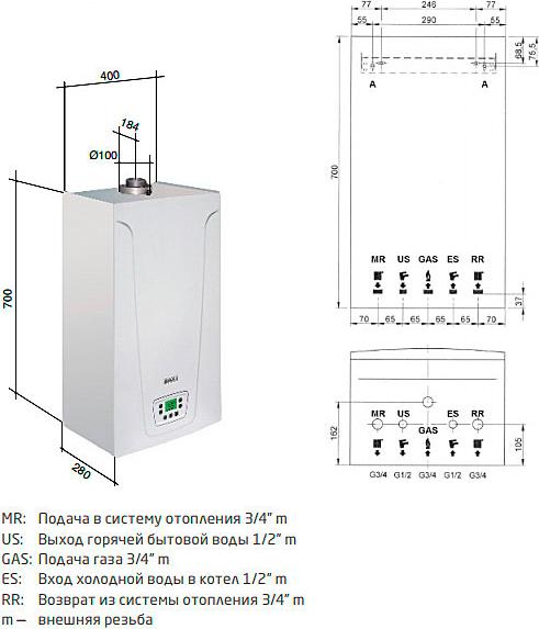 Газовый котел Baxi MAIN 5 18 F (9,3-18 кВт)