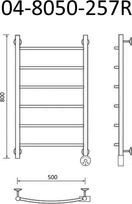 Электрический полотенцесушитель Маргроид B4 04-8050-257R 50x80 см