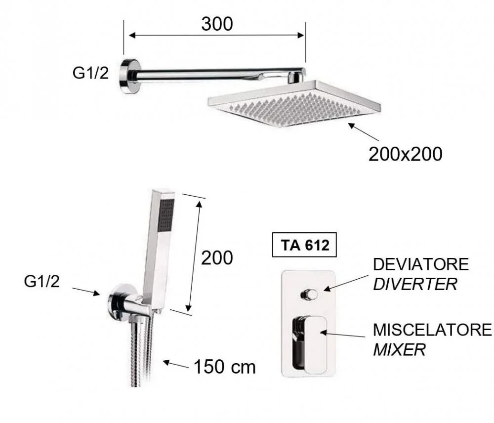 Душевая система Daniel Tiara TA615ZO-15 черный