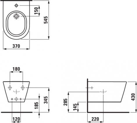 Подвесное биде Laufen Kartell 8.3033.1.400.302.1 с покрытием LCC