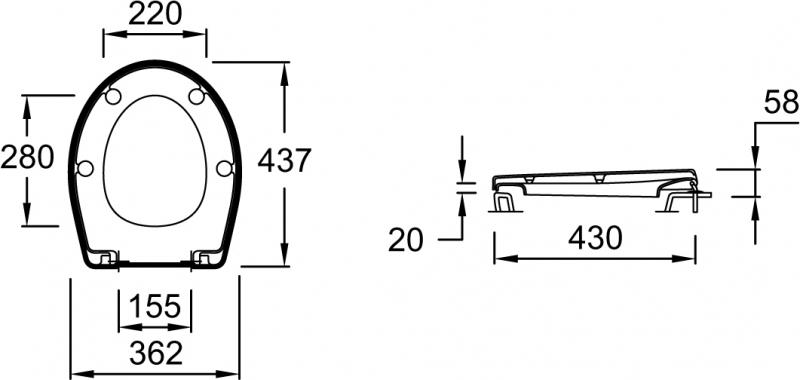 Крышка-сиденье Jacob Delafon Patio E4267-00 петли хром