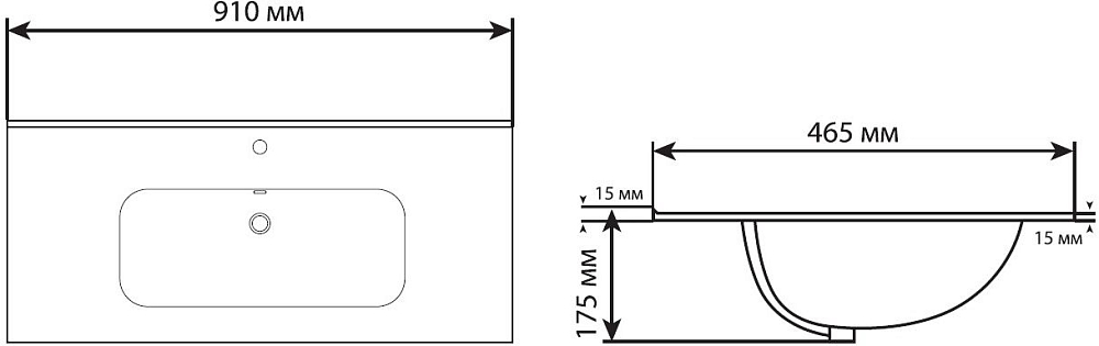 Раковина Aquanet Flat 00329256 черный