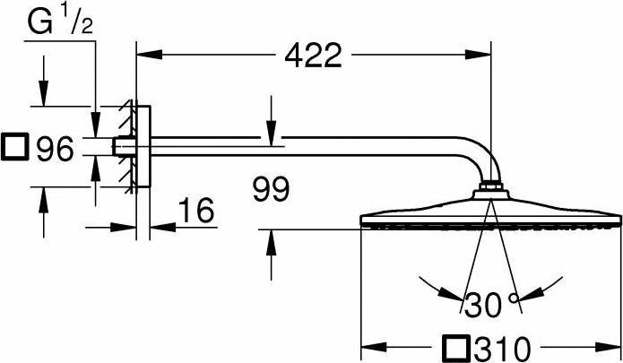 Верхний душ Grohe Rainshower Mono 26563000