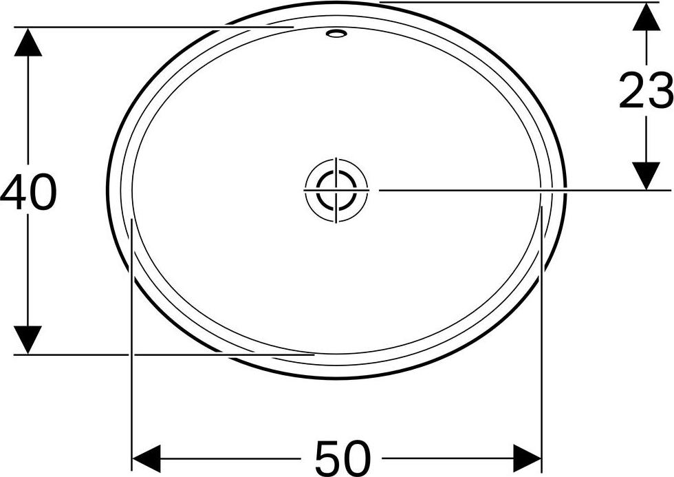 Раковина под столешницу 46x56 см Geberit VariForm 500.753.01.2 с отверстием перелива, белый