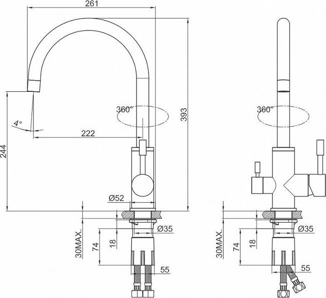 Смеситель для кухонной мойки Iddis Kitchen KF10STJi05, хром