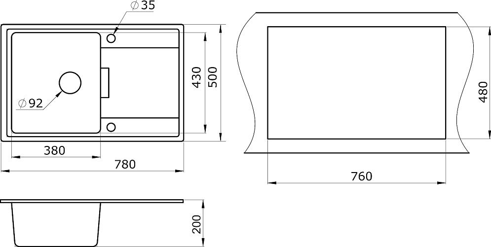 Комплект кухонная мойка Paulmark Flugen PM217850-DG графит + смеситель Paulmark Kassel Ka214311-418