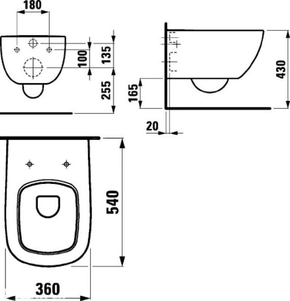 Подвесной унитаз Laufen Palomba 8.2080.1.400.000.1-LCC