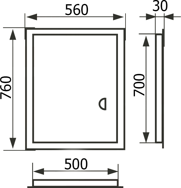 Настенный люк Evecs ЛТ5070Мп/э 56x76