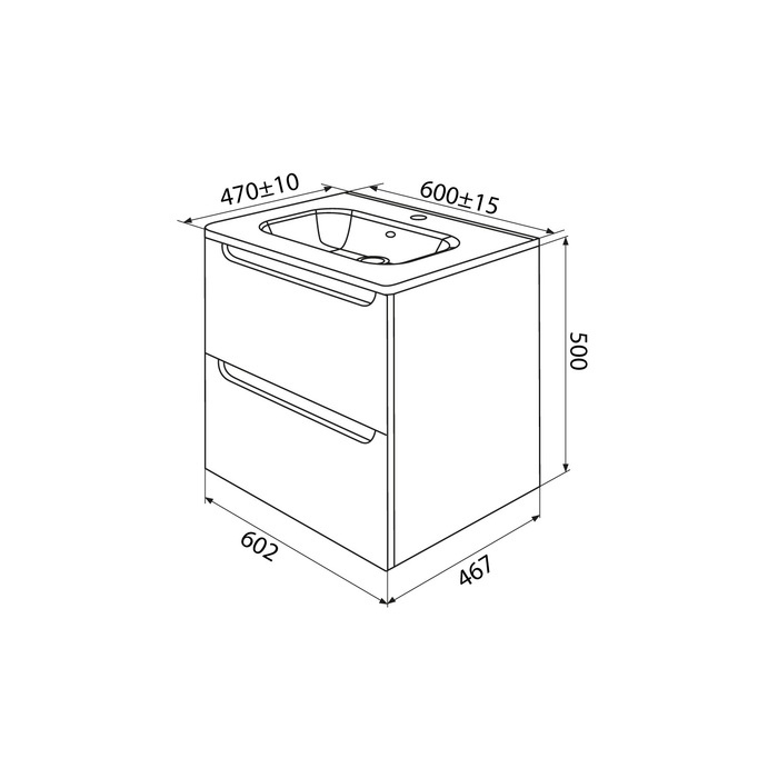 Тумба с раковиной Iddis Edifice EDI60L0i95K серый