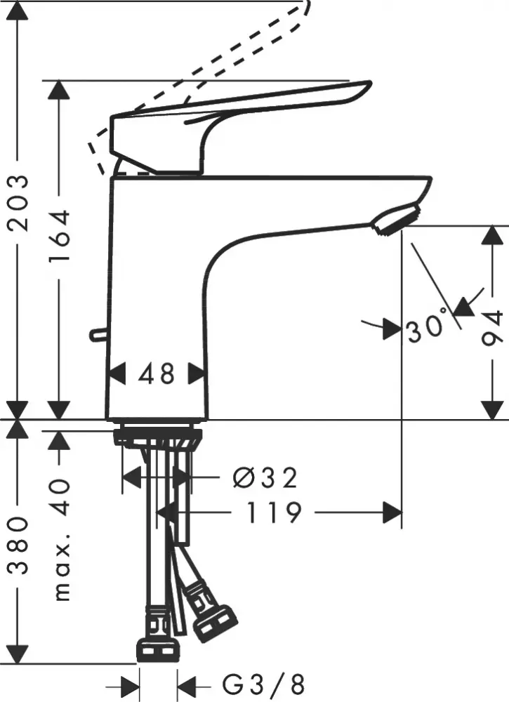 Смеситель Hansgrohe Logis E, для раковины, хром, 71178000