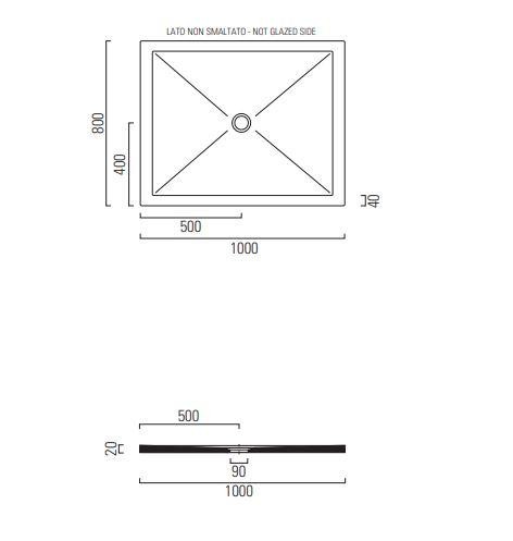 Душевой поддон GSI Pura 80х100 46100826 черный матовый