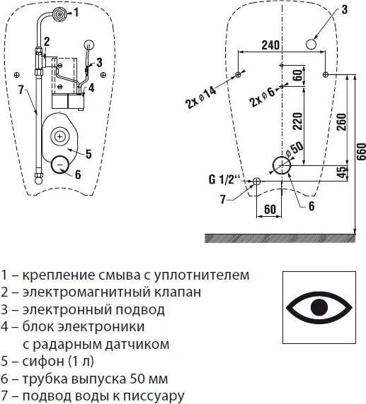 Писсуар Jika Golem 4307.0 подвесной с радарным датчиком